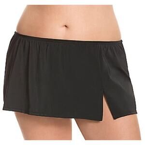 NWT Swim by Cacique Lane Bryant Swim Skort Shorts + Skirt Black Plus Size 28